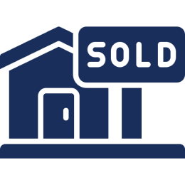 House icon with sold sign.